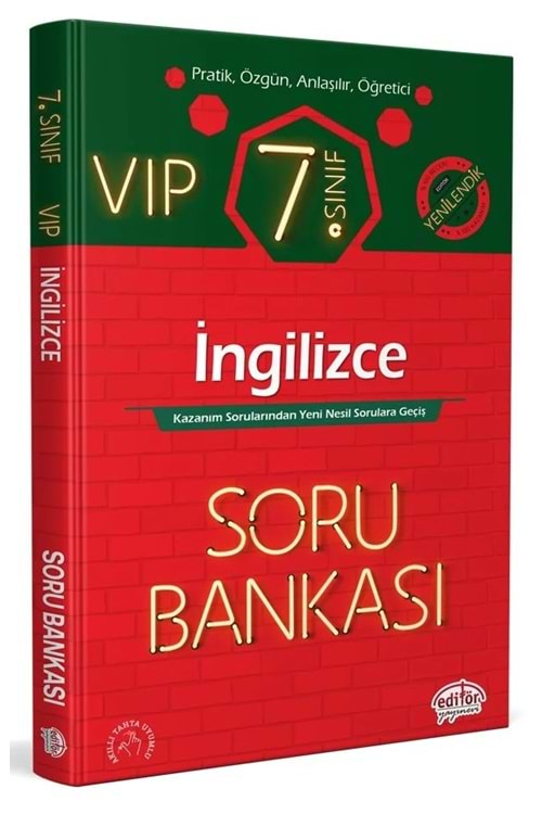 7. Sınıf İngilizce Vip Soru Bankası Yenilendik