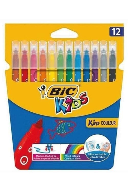 Bic Kid Couleur Ultra Yıkanabilir Keçeli Kalem 12 li