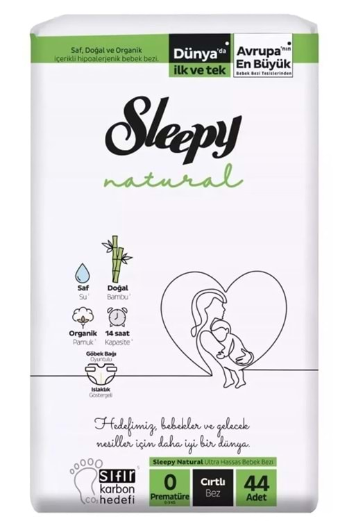 Sleepy Natural Bebek Bezi Prematüre 0-3 kg 44 lü