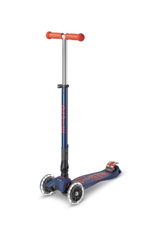 Micro Scooter Maxi Deluxe Foldable Navy Red Işıklı Teker MMD133