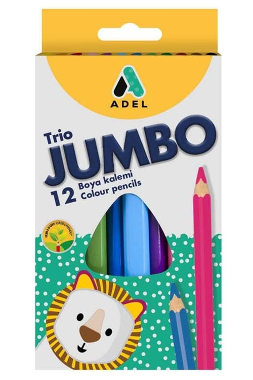 Adel Jumbo Üçgen Kuru Boya 12 li 2117510111