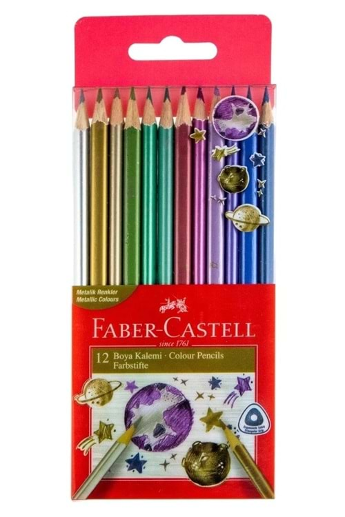 Faber Castell Üçgen Boya Kalemi Metalik 12 li 5171000006