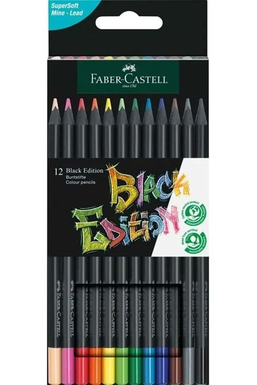 Faber Castell Black Edition Kuru Boya 12 li 116412