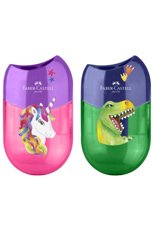 Faber Castell Dino & Unicorn Çift Uçlu Hazneli Kalemtraş 183551
