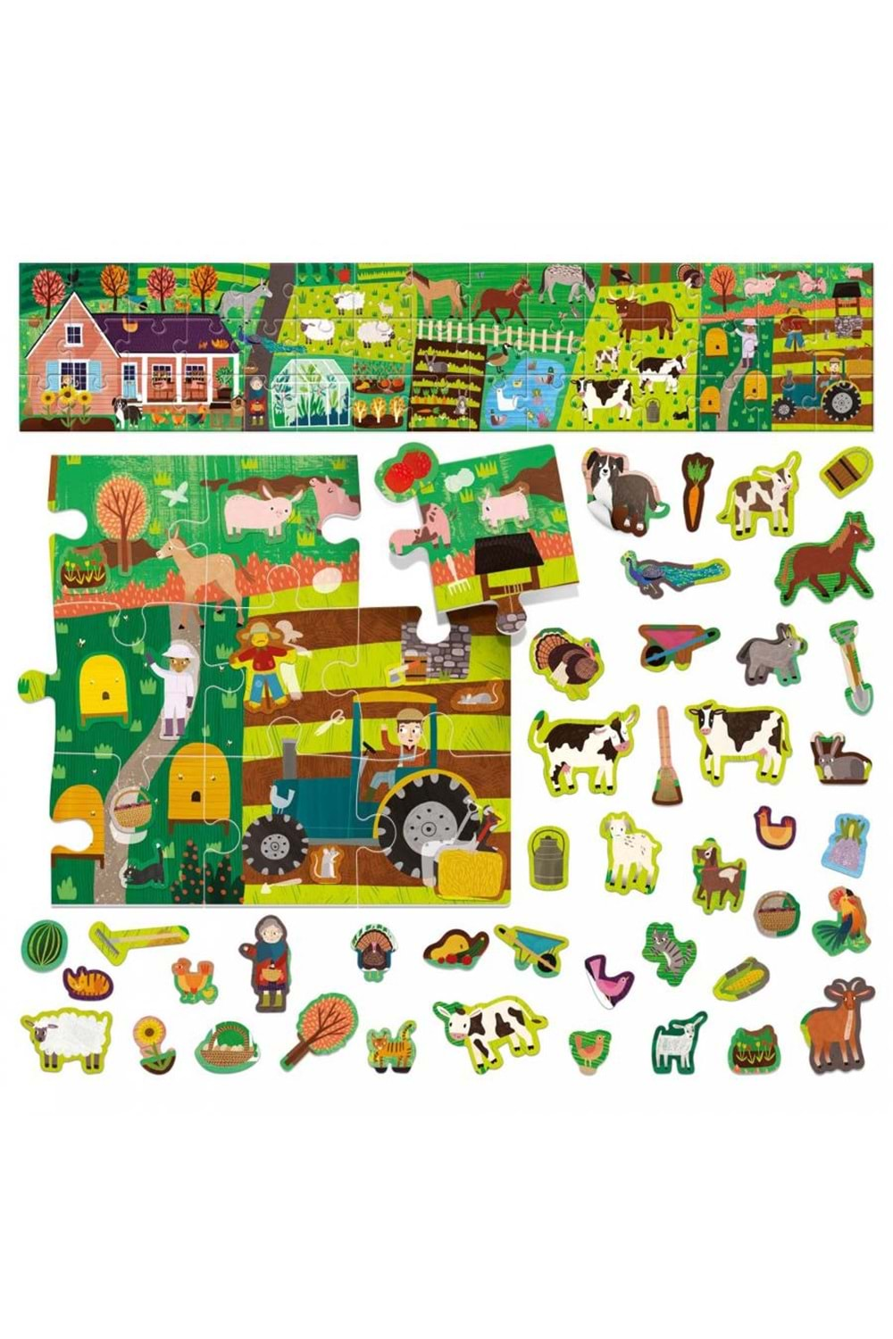 Headu Çiftlik Puzzle ve Sticker 3-6 Yaş MU24926