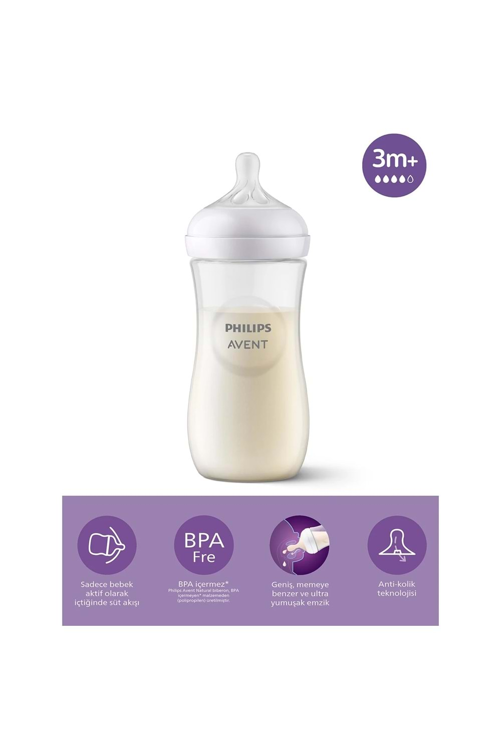 Avent Doğal Tepkili PP Biberon 330 ml 3 Ay+ SCY906/01