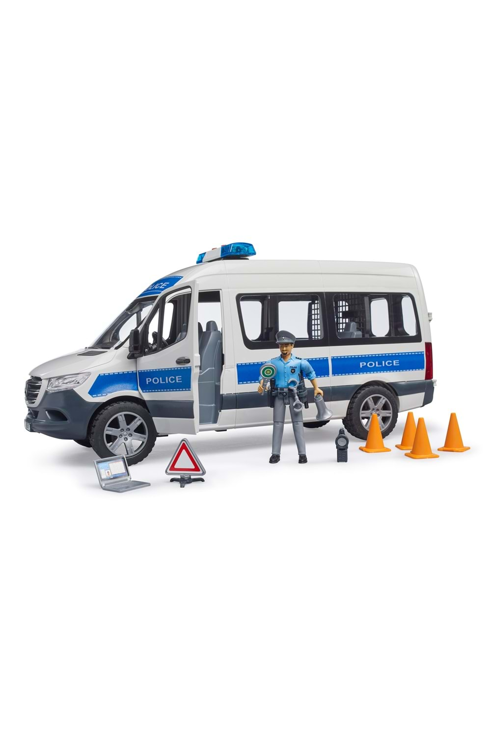 Bruder MB Sprinter Polis Minibüsü, Sürücüsü ve Aksesuarları 02683