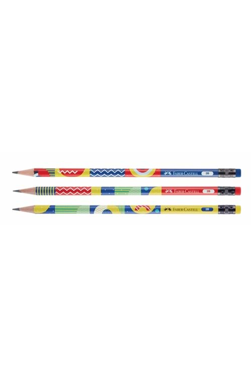Faber Castell Pattern Silgili Kurşun Kalem 2B